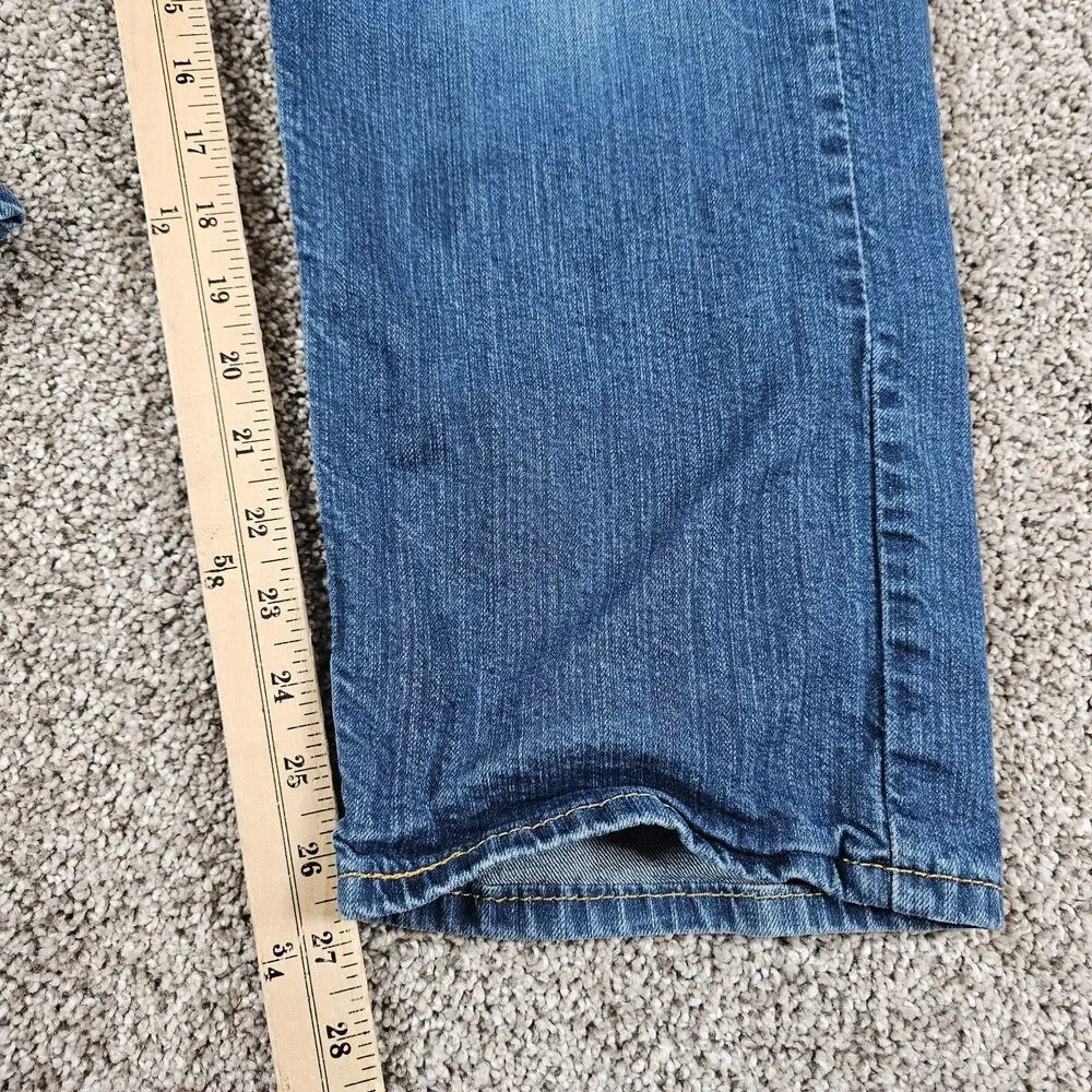 Levis 505 Jeans Mens 33x27 Blue Denim Regular Straight Stretch Distressed Grunge